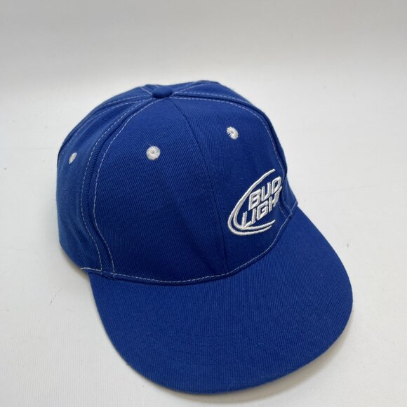 Y2K Bud Light Beer Trucker Baseball Hat Snapback Blue / White Cap Baseball - Picture 2 of 13